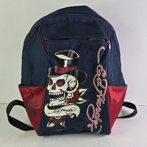 Ed Hardy Blue and Red Men's Backpack